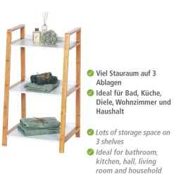 Regal Finja aus Bambus mit 3 Etagen 43 x 76 x 36 cm*Wenko Outlet