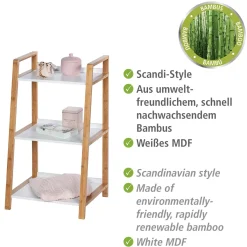 Regal Finja aus Bambus mit 3 Etagen 43 x 76 x 36 cm*Wenko Outlet