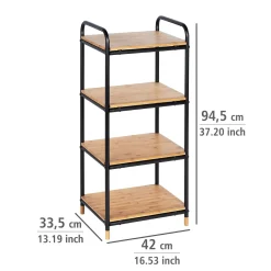 Wenko Regal Loft aus Bambus mit 4 Etagen Badezimmerregal Wohnregal