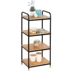 Wenko Regal Loft aus Bambus mit 4 Etagen Badezimmerregal Wohnregal