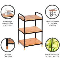 Regal Loft aus Bambus mit 3 Etagen Badezimmerregal Wohnregal*Wenko Sale
