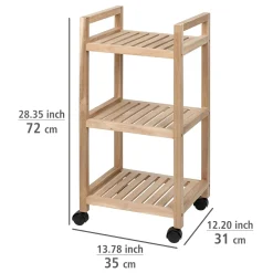 Rollregal 3 Etagen Acina Rollwagen Küchen-Regal Badezimmer-Regal auf Rollen FSC*Wenko Sale