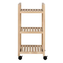Rollregal 3 Etagen Acina Rollwagen Küchen-Regal Badezimmer-Regal auf Rollen FSC*Wenko Sale