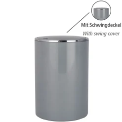 Wenko Schwingdeckeleimer Inca Grey hochwertiger Kunststoff 5 L
