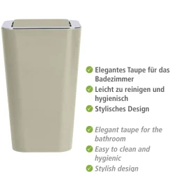 Wenko Schwingdeckeleimer Candy Taupe 6 L