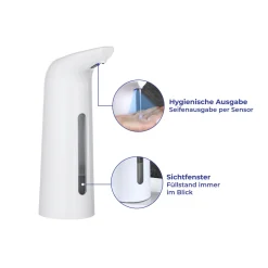 Wenko Sensor Desinfektionsmittel- und Seifenspender Larino automatischer Infrarot Seifen-Dosierer und Desinfektionsspender Füllmenge 400 ml