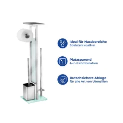 Stand WC-Garnitur Debar mit Ablage Edelstahl rostfrei*Wenko New