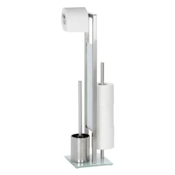 Stand WC-Garnitur Rivalta Edelstahl Matt inklusive Ersatzbürste rostfrei^Wenko Sale