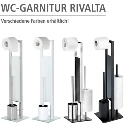Stand WC-Garnitur Rivalta Weiß integrierter Toilettenpapierhalter und WC-Bürstenhalter^Wenko Sale