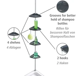 Teleskop Duschecke Easy Silber mit 4 Ablagen*Wenko New