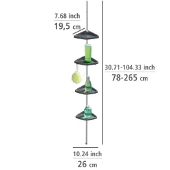 Teleskop Duschecke Easy Silber mit 4 Ablagen*Wenko New
