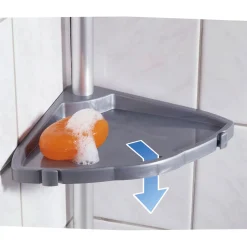 Teleskop Duschecke Easy Silber mit 4 Ablagen*Wenko New