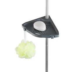 Teleskop Duschecke Easy Silber mit 4 Ablagen*Wenko New
