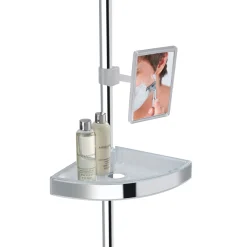 Teleskop Duschecke Premium glänzend mit 3 Ablagen und Spiegel^Wenko New