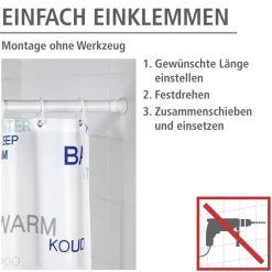 Teleskop Duschstange extra stark Weiß 110 - 245 cm^Wenko Clearance