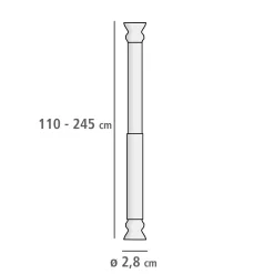Teleskop Duschstange extra stark Weiß 110 - 245 cm^Wenko Clearance