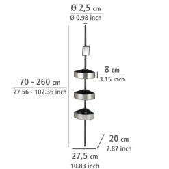 Wenko Teleskop-Duschecke Premium Big Black Edelstahl rostfrei
