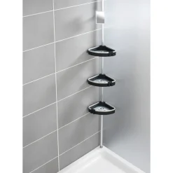Teleskop-Duschecke Wave mit 3 Ablagen und Spiegel*Wenko Online