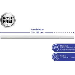 Teleskop-Duschschiene Era Chrom 75-125 cm Duschvorhangschiene*Wenko Hot