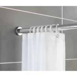 Wenko Teleskop-Duschstange Luz 110 - 185 cm Chrom Ausziehbare Duschvorhangstange aus rostfreiem Edelstahl