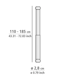 Teleskop-Duschstange Luz 110 - 185 cm Weiß Ausziehbare Duschvorhangstange aus rostfreiem Aluminium^Wenko Outlet