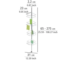 Wenko Teleskop-Eckregal Dolcedo Edelstahl rostfrei