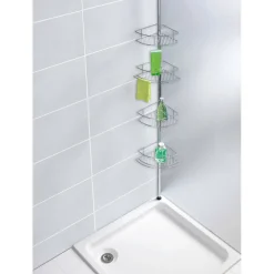 Wenko Teleskop-Eckregal Dolcedo Edelstahl rostfrei