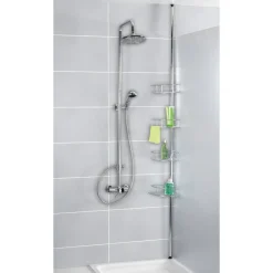 Wenko Teleskop-Eckregal Dolcedo Edelstahl rostfrei