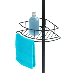 Teleskop-Eckregal Dolcedo Edelstahl Schwarz matt rostfrei Duschregal*Wenko Best