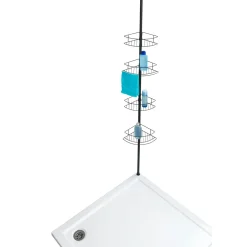 Teleskop-Eckregal Dolcedo Edelstahl Schwarz matt rostfrei Duschregal*Wenko Best