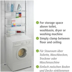 Teleskopregal Ellera mit 2 Ablagen und 2 Körben^Wenko Discount