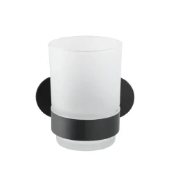 Turbo-Loc Edelstahl Zahnputzbecherhalter Uno Orea Black Matt Zahnbürstenhalter Befestigen ohne bohren*Wenko