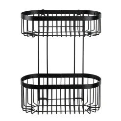 Wenko Wandregal 2 Etagen Classic Plus Black mit Vacuum-Loc Adapter Befestigen ohne bohren