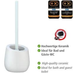 Wenko WC-Garnitur Badi Weiß Keramik WC-Bürstenhalter