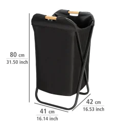 Wenko Wäschesammler Loft Wäschesammler mit Bambus-Tragegriffen für bequemen Transport