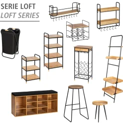 Wenko Wäschesammler Loft Wäschesammler mit Bambus-Tragegriffen für bequemen Transport