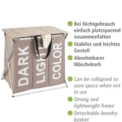 Wäschesammler Trio Top Taupe Wäschekorb 118 l*Wenko Clearance