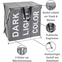 Wäschesammler Trio Top Grau Wäschekorb 118 l^Wenko Online
