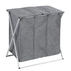 Wäschesammler Trio Top Grau meliert Wäschekorb 118 l*Wenko Online