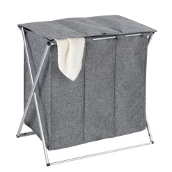 Wäschesammler Trio Top Grau meliert Wäschekorb 118 l*Wenko Online