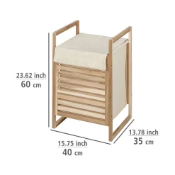Wenko Wäschetruhe Acina Wäschesammler FSC mit Wäschesack und Deckel