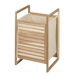 Wenko Wäschetruhe Acina Wäschesammler FSC mit Wäschesack und Deckel