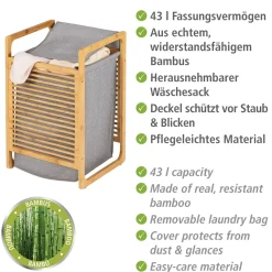 Wäschetruhe Bahari aus Bambus Wäschekorb 43 l*Wenko Discount