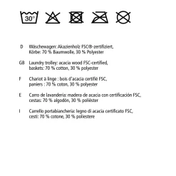 Wäschewagen Acina 3 Schubladen Haushaltswagen Rollwagen FSC^Wenko Sale