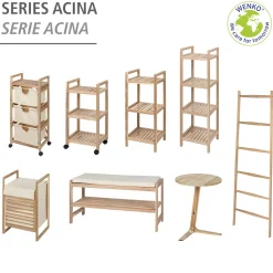 Wäschewagen Acina 3 Schubladen Haushaltswagen Rollwagen FSC^Wenko Sale