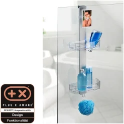 Wenko Duschcaddy Premium mit 2 Ablagen und Edelstahl-Haken