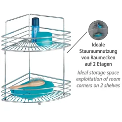 Eckwandablage Milano mit 2 Etagen chrom^Wenko Discount