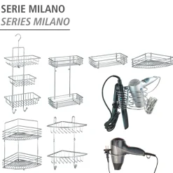 Eckwandablage Milano mit 2 Etagen chrom^Wenko Discount