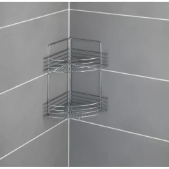 Eckwandablage Milano mit 2 Etagen chrom^Wenko Discount