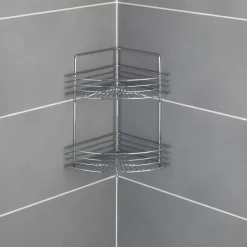 Eckwandablage Milano mit 2 Etagen chrom^Wenko Discount